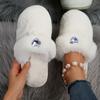 Flat Fluffy Fur Slippers Women Covered Round Toe Bling Rivet Furry Slippers Women Winter Flip Flops Slides Indoor Floor Shoes