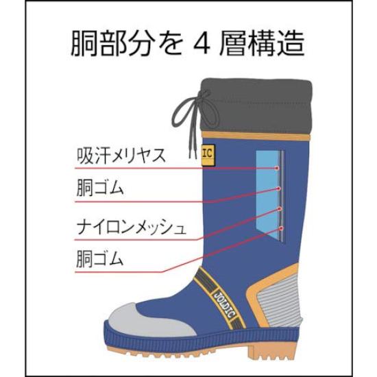 Fukuyama Rubber Mesh Fiber Color Boots Jordic Navy DX-2 25.5cm
