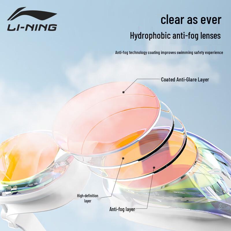 Li-Ning 2025 Противотуманные HD Очки для плавания