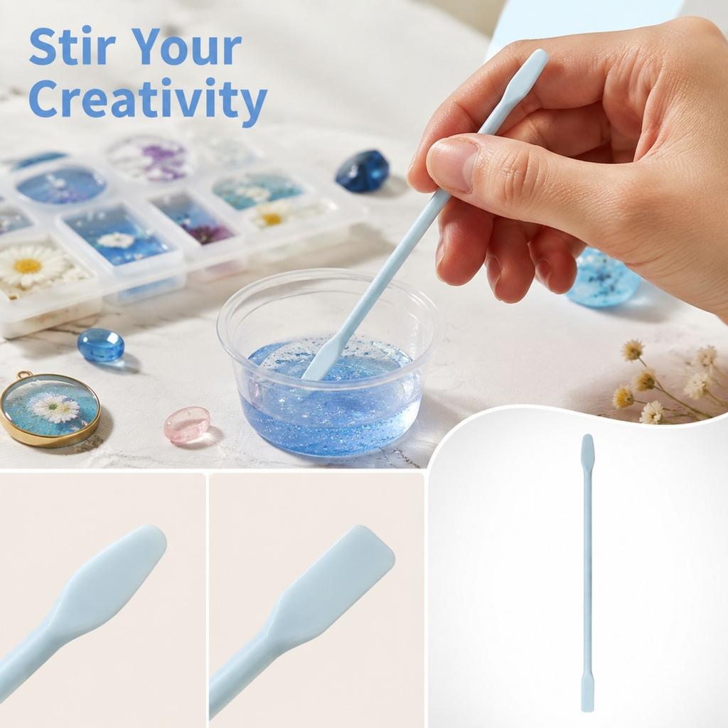 16 Silicone Stir Sticks for Epoxy Resin Crafts, Mixing Tools