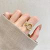 Rings For Women Irregular Hollow Opening Stainless Steel Gold Color Geometric Rings Fashion Simple Party Christmas Jewelry Gifts