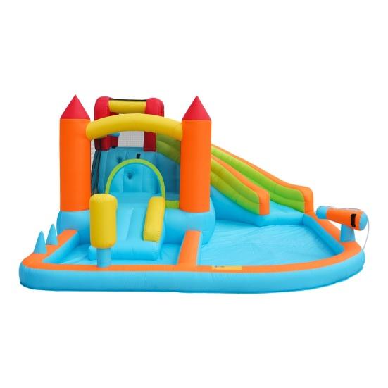 Outdoor Water Park Children Bouncy Castle Multifunctional with Inflatable Blower Double Slide Bouncing Castle