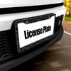 Black Leopard Print License Plate Frame - 1 Pack Personalized Cheetah Pattern License Plate Holder Aluminum Metal Car Tag Cover With 2 Holes