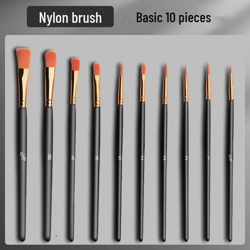 Набор нейлоновых кистей для рисования гуашью и акварелью для студентов-художников для акриловой и масляной живописи