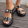 Women Platform Ssandals High Heels Slippers Summer Flip Flops Beach Sandals Femme Designer New Rivet Party Dress Slides