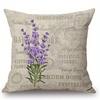 Short Plush Material Pillowcasehome Decor Vintage Lavender Flowers Pillowcase Design Pattern Cushion Cover Suitable For Sofa Bed