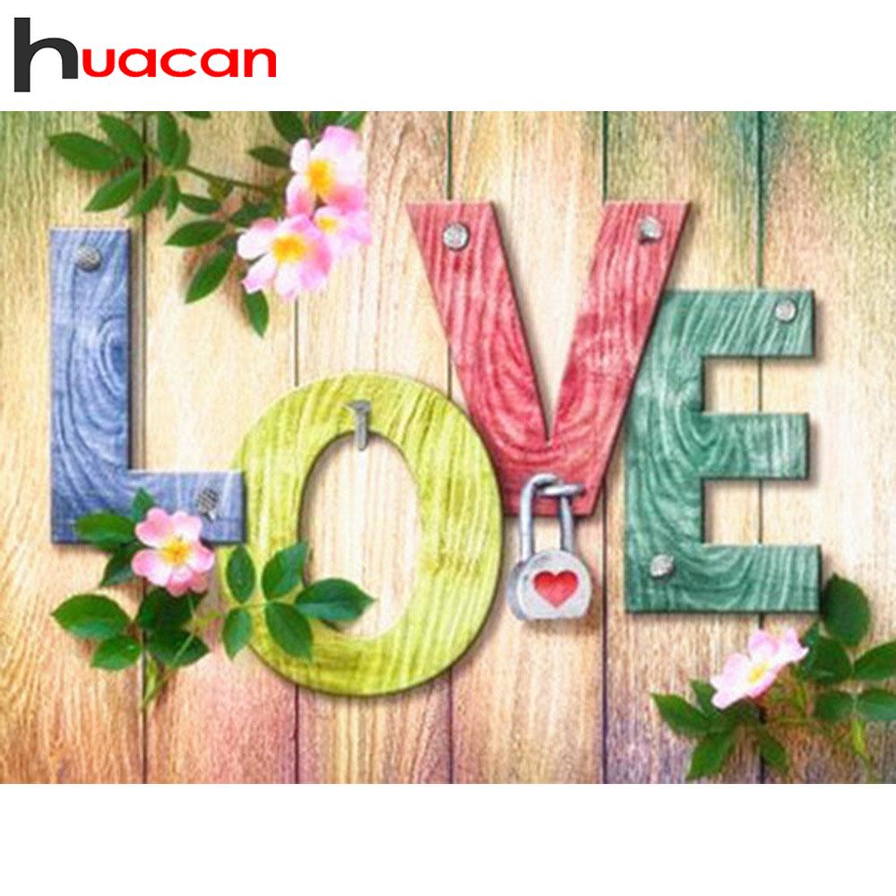 HUACAN DIY 5D Алмазная вышивка Любовь и цветы алмазная живопись вышивка крестиком полный квадратный алмаз украшение дома