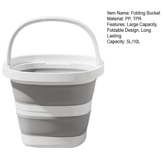 Folding Bucket with Handle Large Capacity Strong Load-bearing Outdoor Fishing Bucket Portable Compact Collapsible Bucket