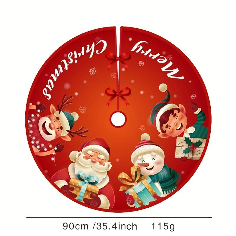 Горячая Распродажа 1 шт. Рождественская юбка с принтом елки, новый мультяшный круглый рождественский елочный декор, основание, орнамент, фартук для елки