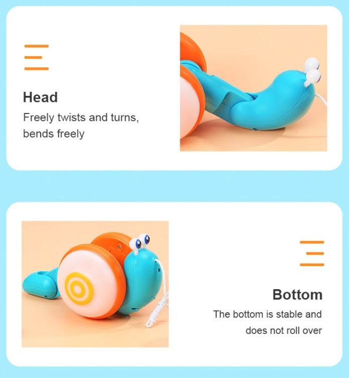Pull String Cartoon Snail Pet Toy Baby Learn To Crawl&Pull Toy Children's Early Education Toys Baby Toddler Toy