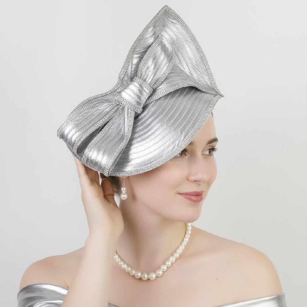Retro Exquisite Vintage Fascinator Hat Elegant Bowknot Hair Band Bride Headdress Top Hat Sweet Masquerade Hair Band Photography