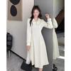 Fashionable and Slimming Dress for Women Polo Collar Warm Waist-cinched Inner Long Dress