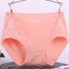 Menstruation Panties Lace High Waist Leak Proof Solid Color Close Fit Plus Size Cotton Crotch Obesity
