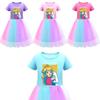 Платье для девочек Super Mario Princess Peach Rainbow Lace фиолетового, красного и розового цвета