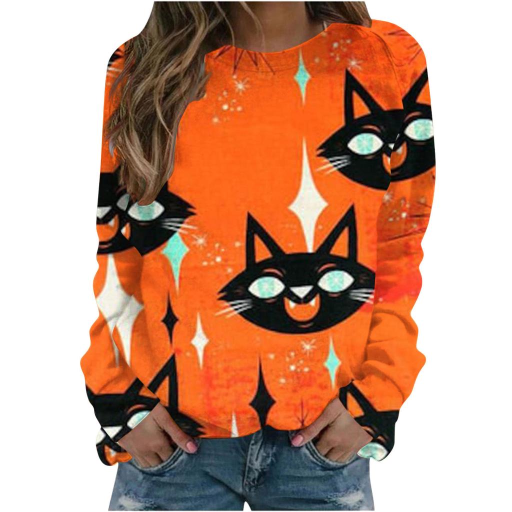 Толстовки с изображением летучей мыши на Хэллоуин, толстовки с принтом кота в 3D, женские толстовки с длинным рукавом, уличная одежда Y2k, свободные свитера, топы, женская одежда
