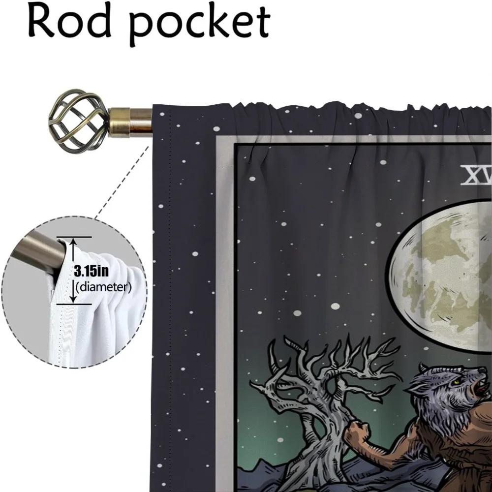 Anti-mosquito Curtains 2 Pieces Terror Tarot Elegant Room Curtains for Camera Shades Living Room Curtain Partition Kitchen Child