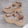 2025 New Hole Shoes Women's Summer Roman Sandals Fashionable Versatile Breathable Hollow Platform Casual Dad Shoes