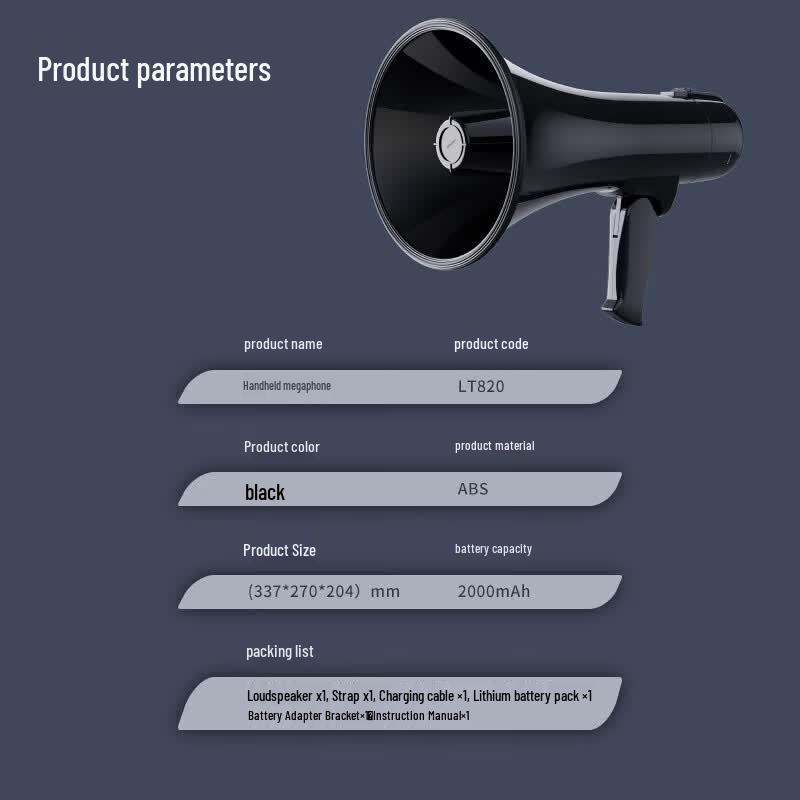 Deli 10W Handheld Bluetooth Megaphone with Recorder
