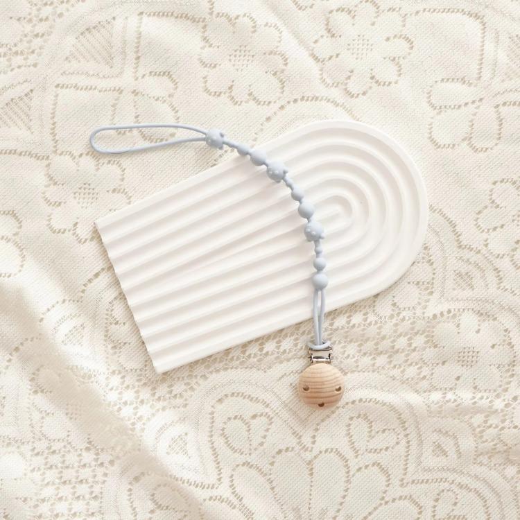 Solid Color Silicone Pacifier Chain Clips Baby Boys Girls Pacifier Gum Chain Bite Music Teeth Grinding Stick Toy Anti Loss Rope