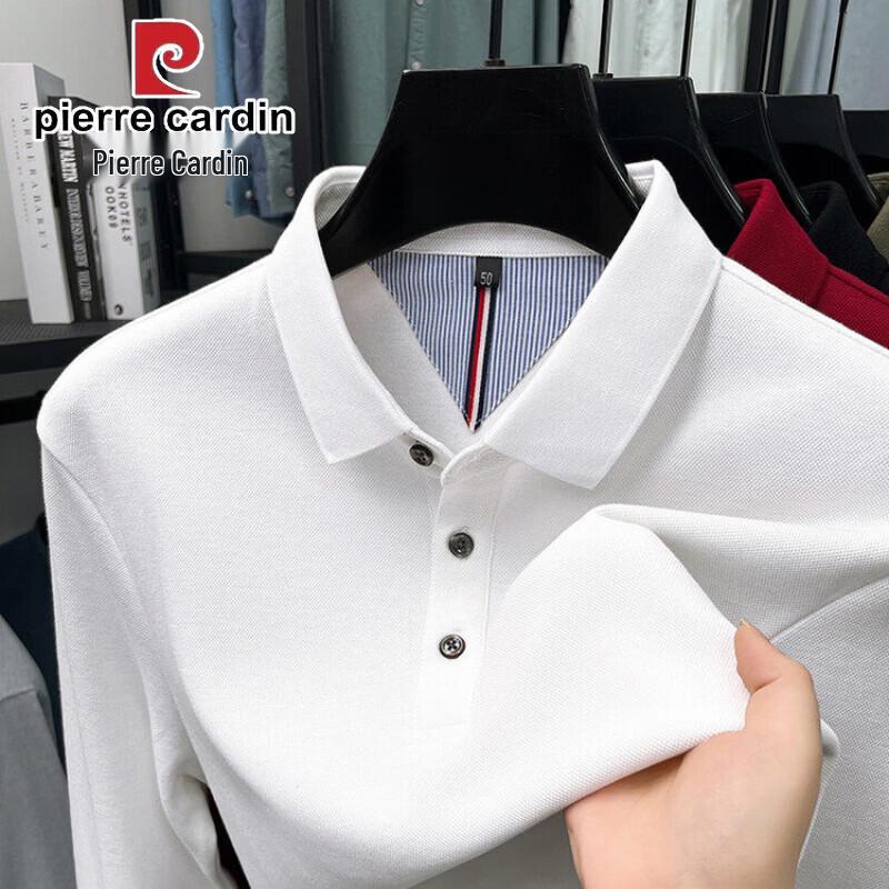 Pierre Cardin Мужская хлопковая рубашка-поло с длинным рукавом