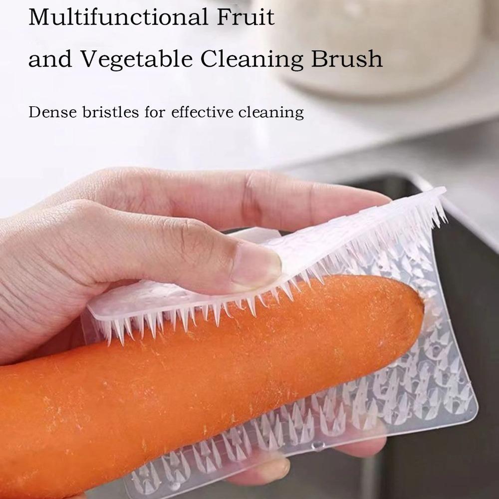 Kitchen Cleaning Tools Silicone Dish Scrubber Crevice Brush Household Fruit and Vegetable Clean Brush Cleaning Accessories