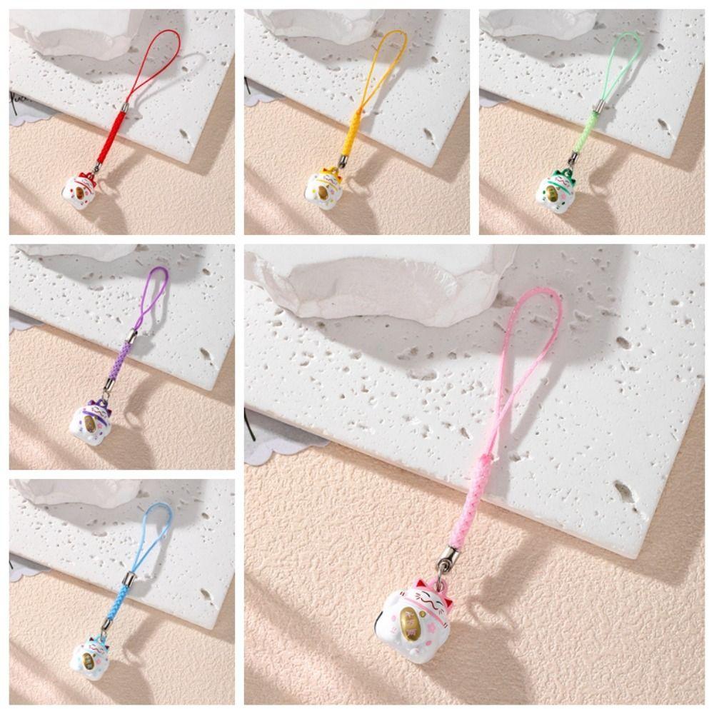 Подвески для телефона Манеки Неко Цепочка для телефона в китайском стиле Брелок с котом удачи Креативный подарок