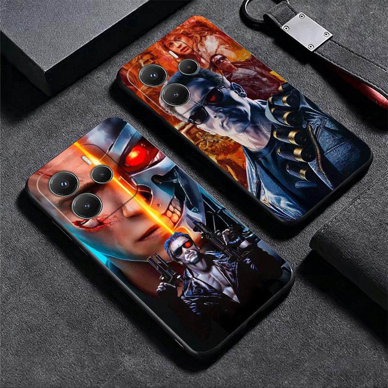 Terminator Arnold Schwarzenegger Soft Phone Case for Xiaomi Redmi Note 12 13 14 15 Pro Plus 11 12S 11S 11T 10 4G Black Cover Bac