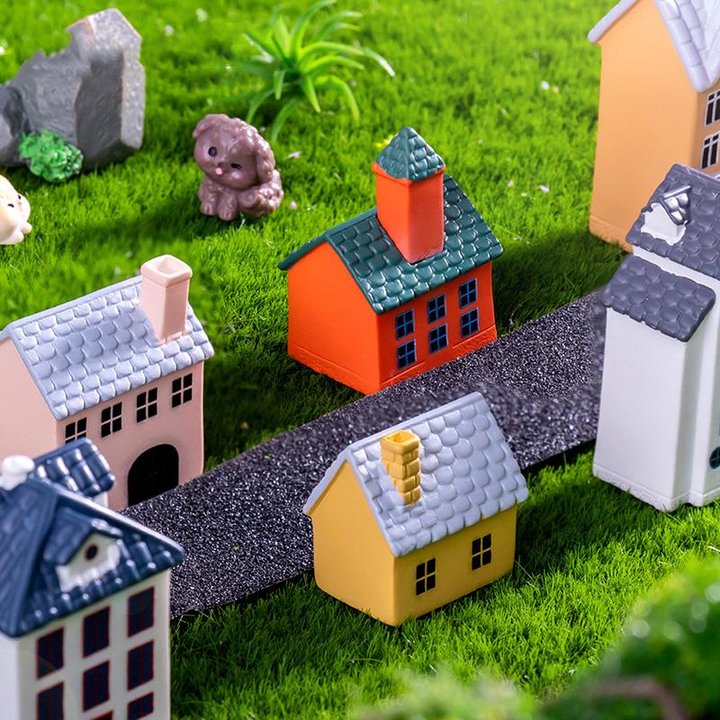 Милый креативный современный небольшой домик, ландшафтная фигурка, поделки, миниатюрная статуэтка, украшение для дома своими руками, небольшие украшения, подарки