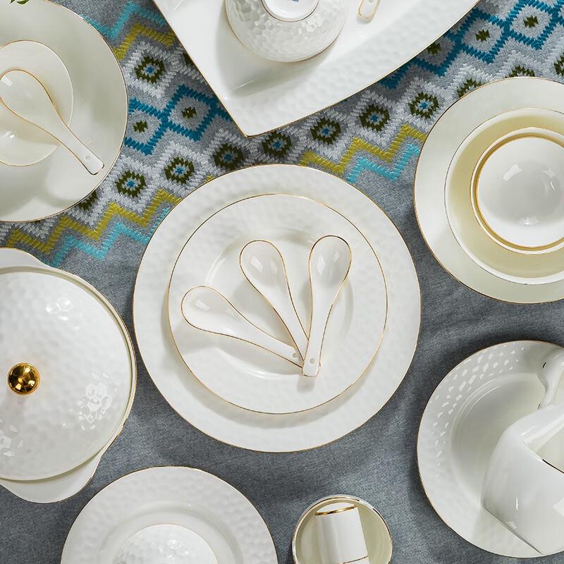 LISM Набор столовой посуды «Водный куб» с золотой каймой, 60 предметов