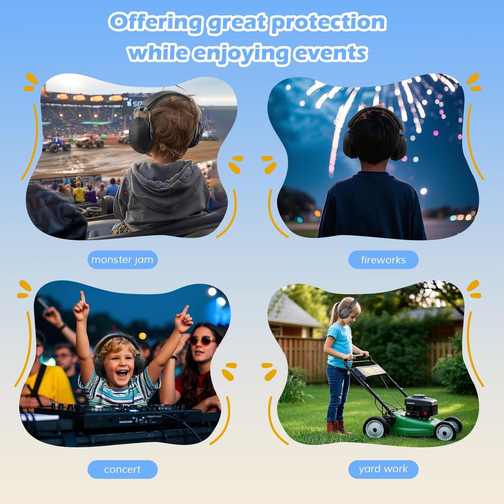ProCase Safety for Adjustable Ear Hearing Protection Noise NRR 21dB Kids/Adult Noise-Blocking Earmuffs, Sound-Isolating Hyperacusis, Headband, Covers,