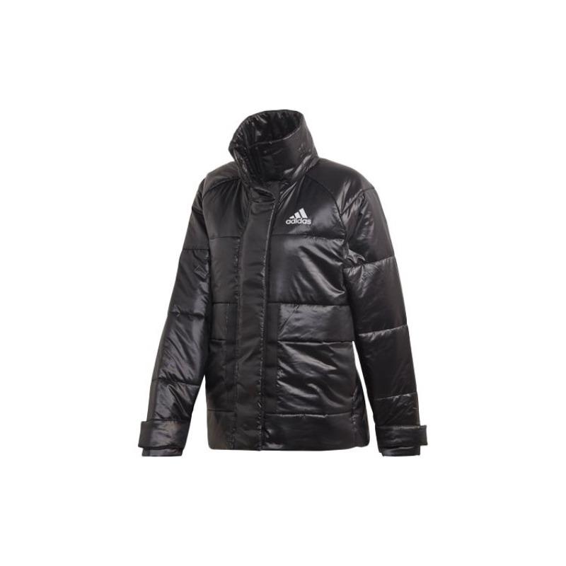 adidas Свободная ветрозащитная теплая спортивная хлопковая куртка с воротником-стойкой, женские куртки черного цвета FT2549