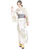 Nishiki Yukata Adult Includes Obi and Easy To Perfect for Fireworks and Classic Patterns Light Claire with Tatewaku TIW001-LL 2-Way 3-Piece Set,