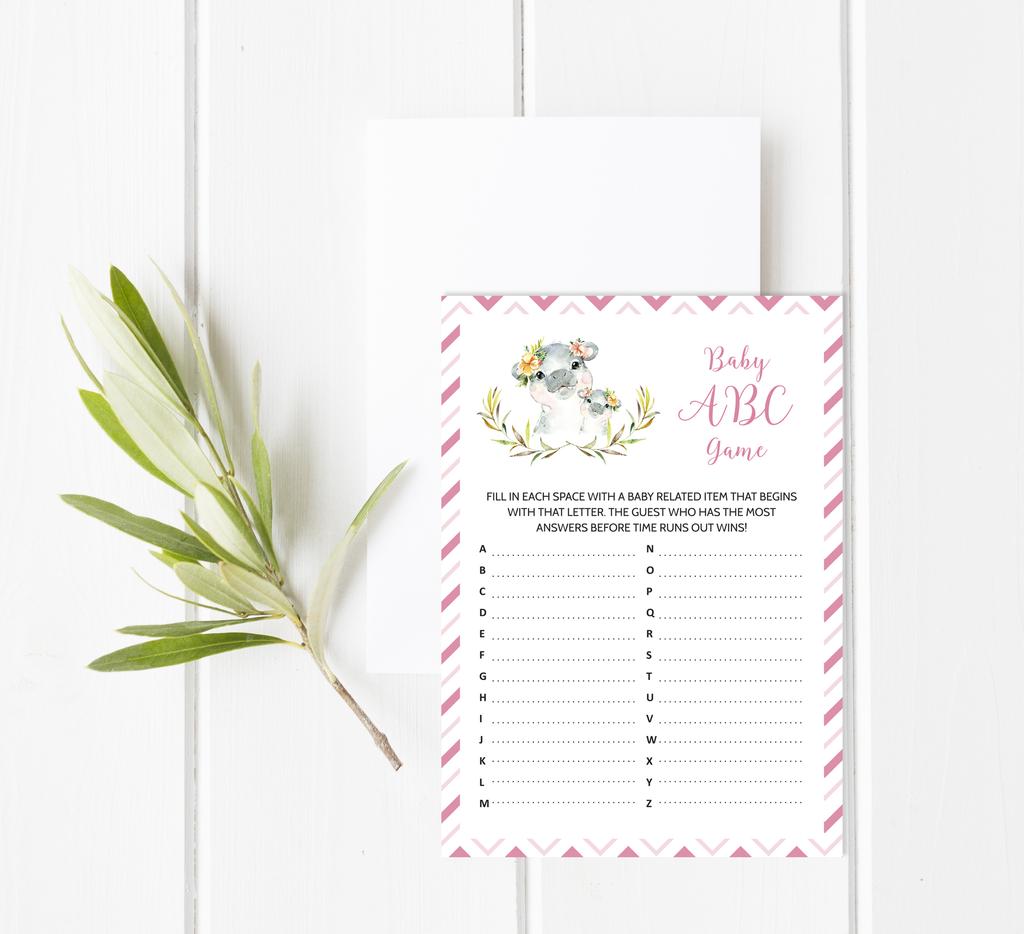 Inkdotpot Игровой набор Baby Shower из 50 игр BabyA AlphabetA ABCA Игра Бегемот Девочка Пол Нейтральная Вечеринка