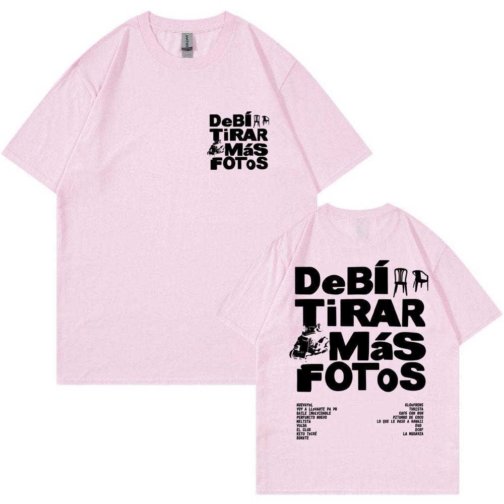 Футболка с изображением рэпера Bad Bunny 'Debi Tirar Mas Fotos' DTMF World Tour для мужчин и женщин, модная хип-хоп футболка, оверсайз хлопковые футболки