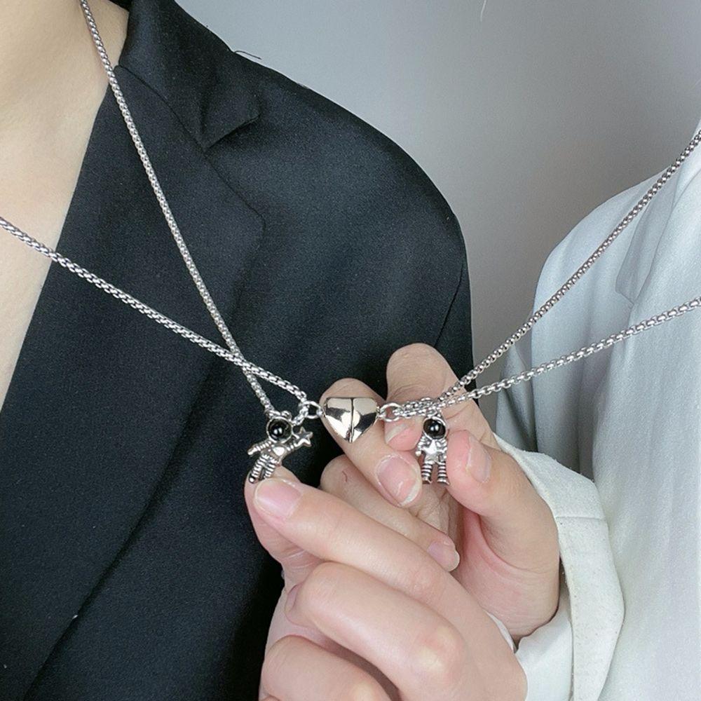 Женское ожерелье с магнитной цепочкой на ключицу, ожерелье для пары космонавтов, ожерелье в корейском стиле