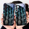 Синий градиентная сетка для Samsung Galaxy A01 02 03 Core A04 A14 4G A13 54 34 31 20 25 23 22 5G S21 Ultra S20 Стеклянный чехол для телефона