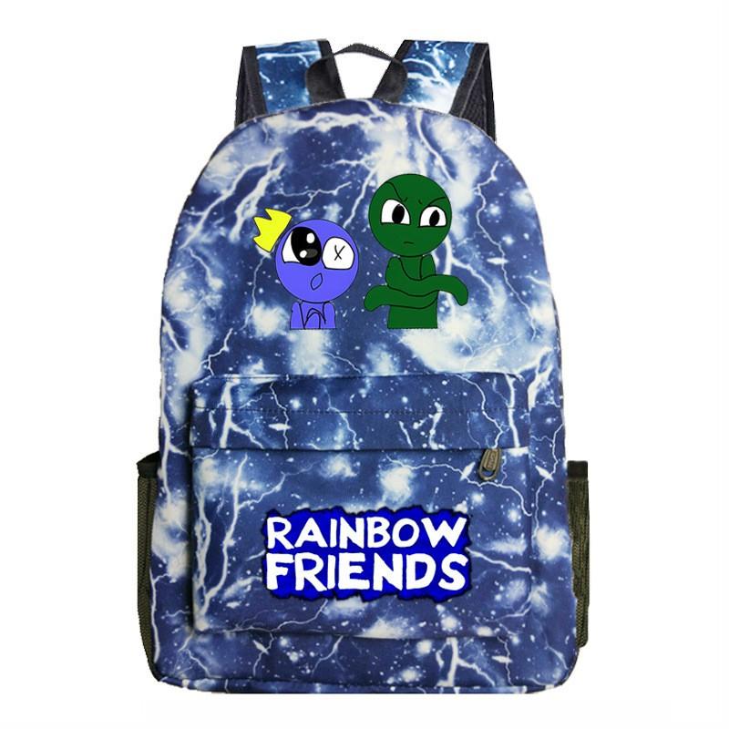 Мультяшный школьный рюкзак Rainbow Friends для детей, мальчиков и девочек, легкий, из ткани Оксфорд, для книг, с эргономичными лямками