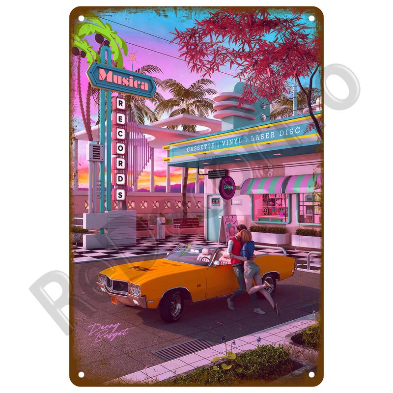 Винтажные летние пляжные металлические вывески, знаменитый городской пейзаж, постер, жестяная вывеска, ретро настенный художественный декор для гостиной, дома, на берегу моря