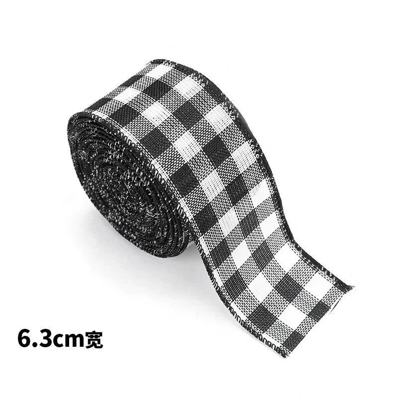 5m Christmas DIY Fabric Ribbon Burlap Ribbon With Wired Edge Gift Wrapping Christmas Tree Decor Ribbon DIY Wreath Bows Crafts