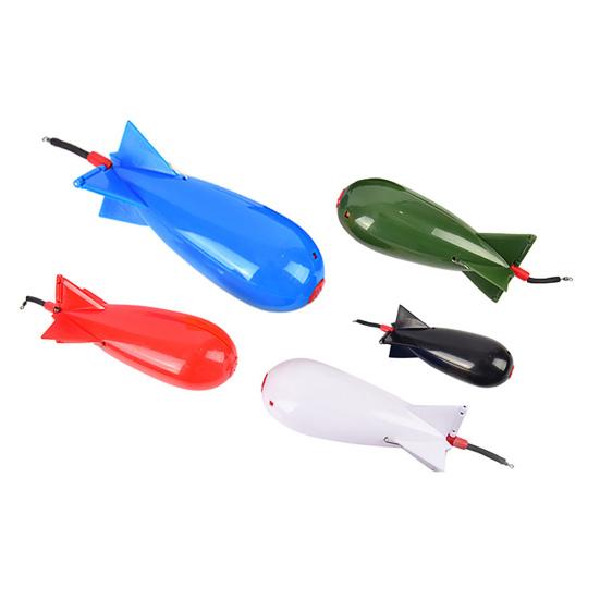 Ergonomic Rocket Shape 360 Degrees Rotating Bait Thrower Practical Large Capacity Lure Thrower Fishing Supplies