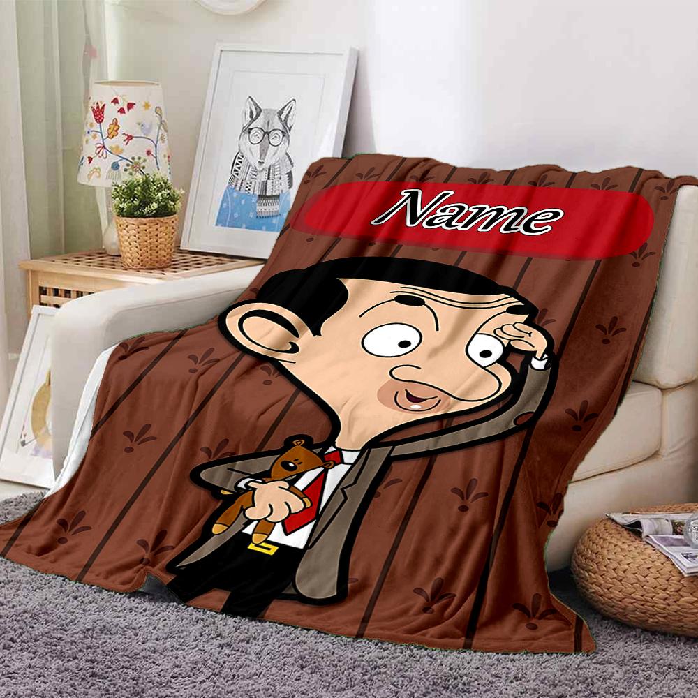 Custom Name Rainbow Bear Friendship blanket for Couch & Bed, Plush Cozy Fuzzy Blanket Super Soft & Warm Blankets for Fall and Winter. 0908317