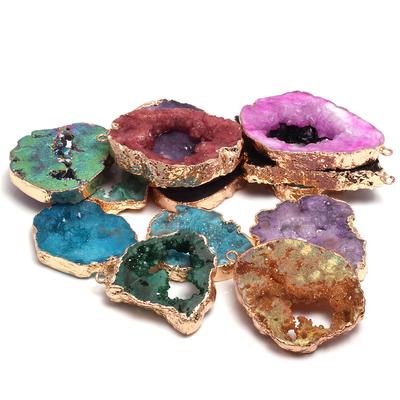 1 шт., подвеска с агатом неправильной формы, подвески с драгоценными камнями для DIY, ожерелье, браслет, швейное ремесло, ювелирный аксессуар