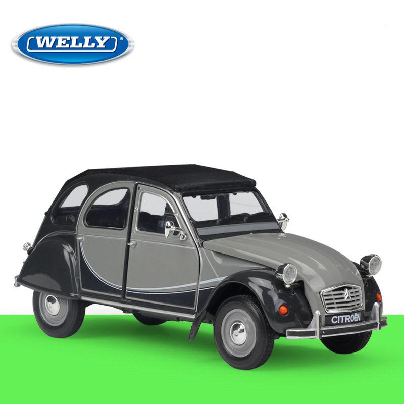Welly 1/24 Citroen 2CV 6 Charleston Сплав Масштабная Модель Автомобиля Литье под Давлением Металл Статическая Коллекция Детская Игрушечная Машина Транспортные Средства Подарки