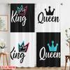 2pcs,2D plane printing Print Curtains Crown of King and Queen4 100% Polyester (without rod) Festive Ldeal for Living Room and
