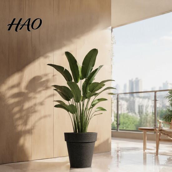 All Weather Floral Containers for Deck Round Large Planter with Drainage Hole, 12 Inch Dia Stone-Look Flower Decorative Planters Living Room