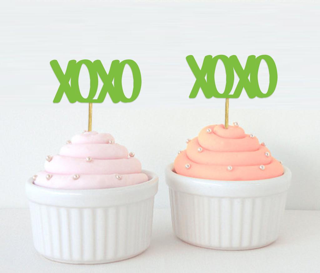Дарлинг Сувенир| Топпер для кексов XOXO| Объятия и поцелуи Свадебная вечеринка Набор украшений для десертов - Pack Of