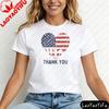 Memorial Day Shirt Thank You  Shir Patriotic American Flag Tops Women Shortsleeved Clothes Army Tees Heart Memorial Day Tops