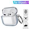 Прозрачный защитный чехол из ТПУ для наушников Apple AirPods 4 Прозрачная ударопрочная крышка с брелоком для аксессуаров AirPods 4-го поколения