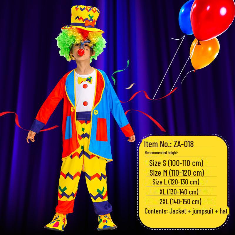 Children's Clown Costumes for Kindergarten Performances and Cosplay - Unisex