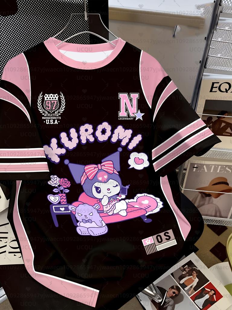 Летняя женская повседневная футболка с 3D-принтом Hello Kitty, милая футболка для активного отдыха, футболка с круглым вырезом